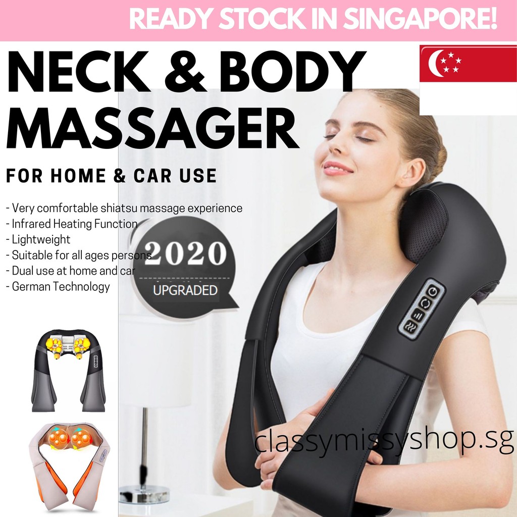 Wireless Shoulder Deep Tissue Massager 4D Kneading Shiatsu Massage Neck for Car and Home, Back, Infrared Heating