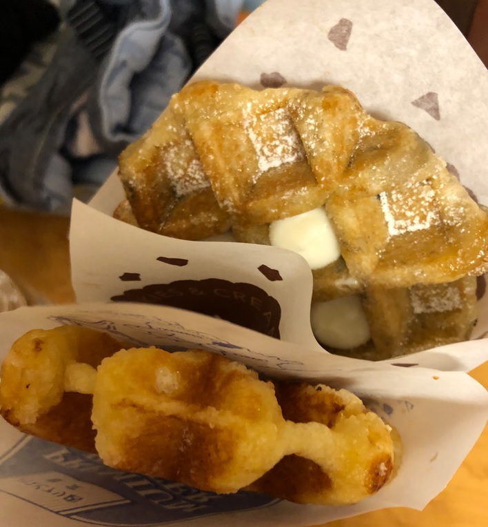 Japanese snacks for breakfast waffles