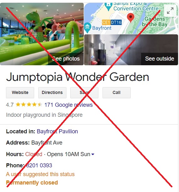 Jumptopia Wonder Garden is closed