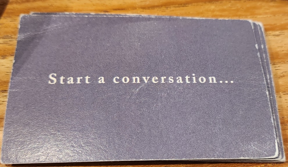 Conversation Starter card at The Glasshouse