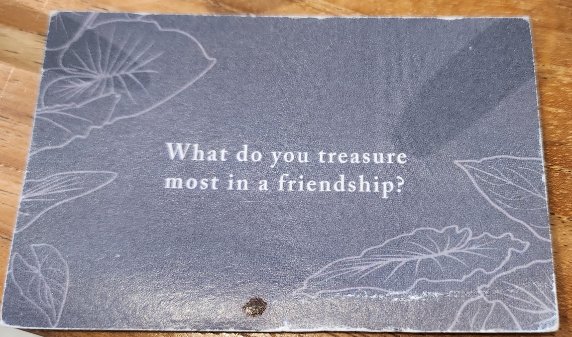 Conversation Starter card at The Glasshouse