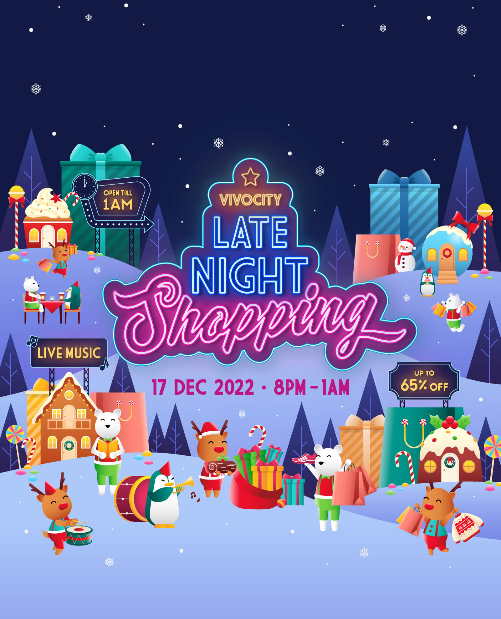 Vivocity late night shopping on 17 Dec 2022