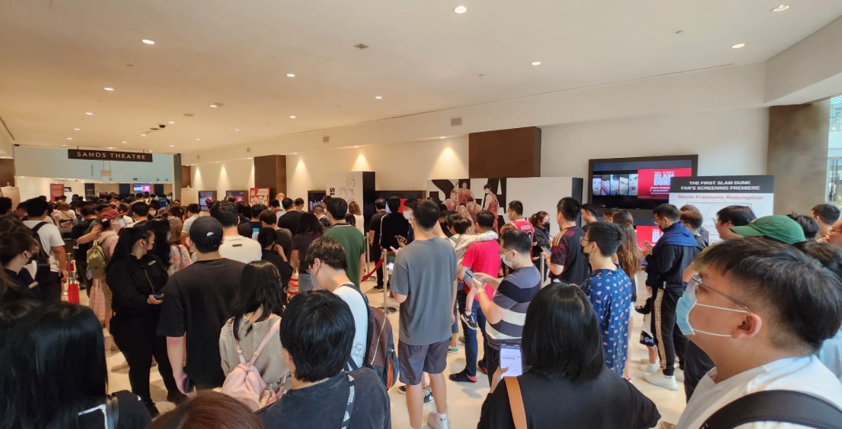 Queue at the Sands Theatre for The First Slam Dunk